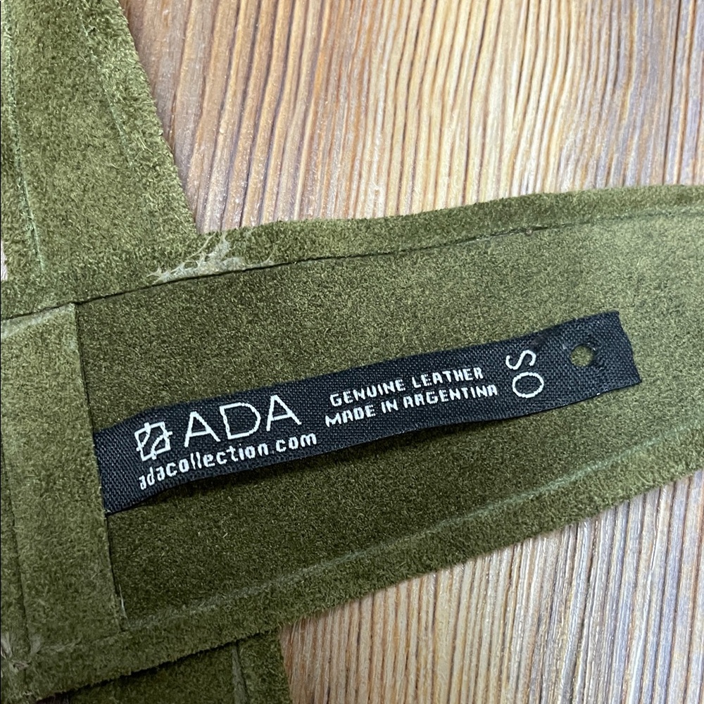Ada Olive Green Suede Obi Tie Belt - Picture 3 of 3